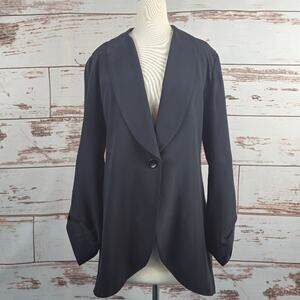 Saks Firth Avenue 100% Silk Black Blazer Size Medium